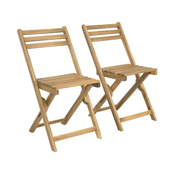 Trädgårdsbord och stolar "Aldo" i trä - 2 platser - Brun kastanj