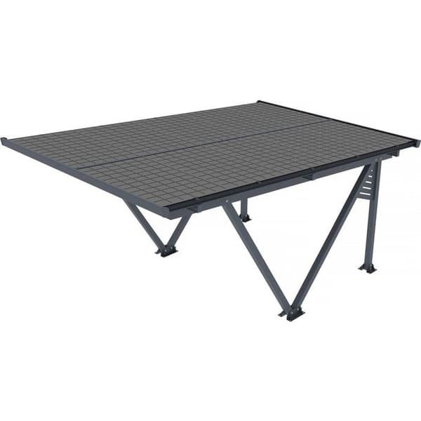 Solcarport med solpaneler - 366 x 575 x 366 cm - Grå - 4,1 kW Grå