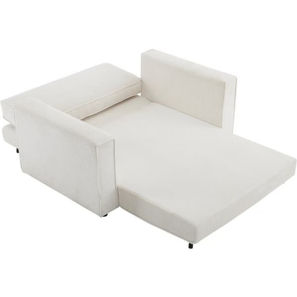 Soffa i ribbat sammet "Grenelle" - 2 platser - Beige beige