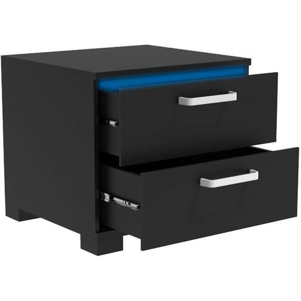 LED-natbord "Karina" - 41 x 38 x 41,5 cm - Sort