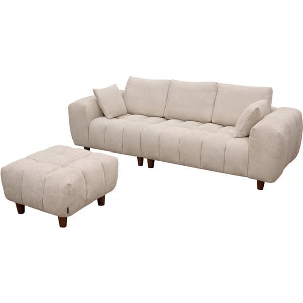 Ottoman til lige sofa "Matignon" - 70 x 70 x 46 cm - Beige beige