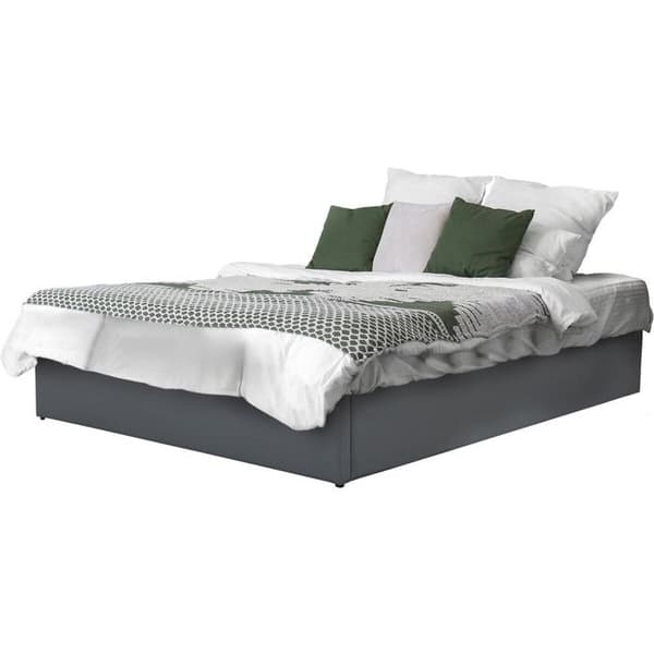 Dubbel säng i PVC med låda "Ava" - 140 x 190 cm - Grå Grå
