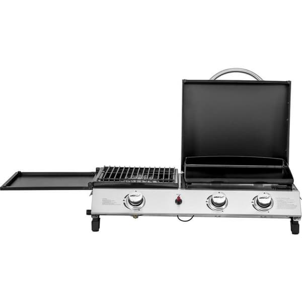 Kaasugrilli kannella "Rasio" - 7.5 KW - 3 poltinta - Musta