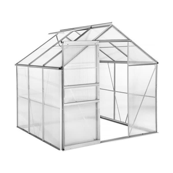Polykarbonaatti kasvihuone 190 x 190 x 195 cm "Basilic" - 3,61 m² - Harmaa