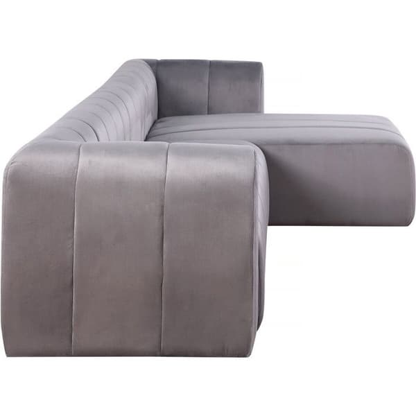 Vinkelsofa i velour "Victor Hugo" - 3 pladser - Grå Grå