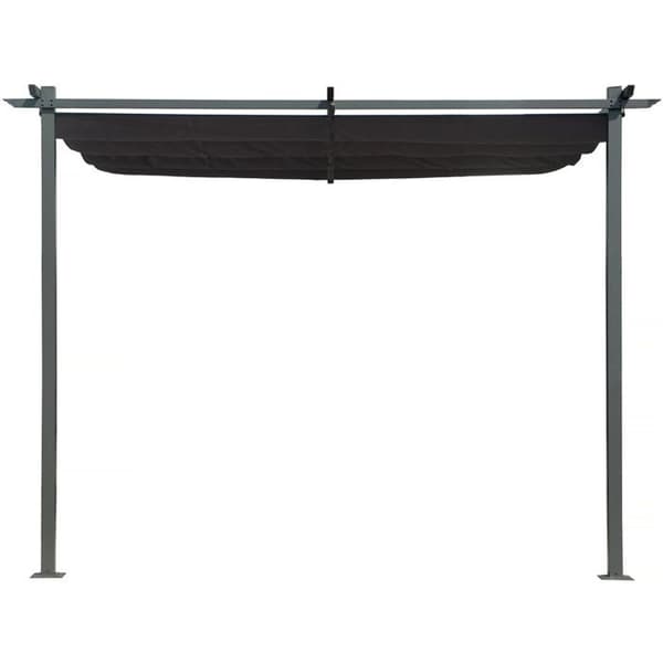 Fristående pergola med utfällbart tak - 3 x 3 m - Grafitgrå Grå