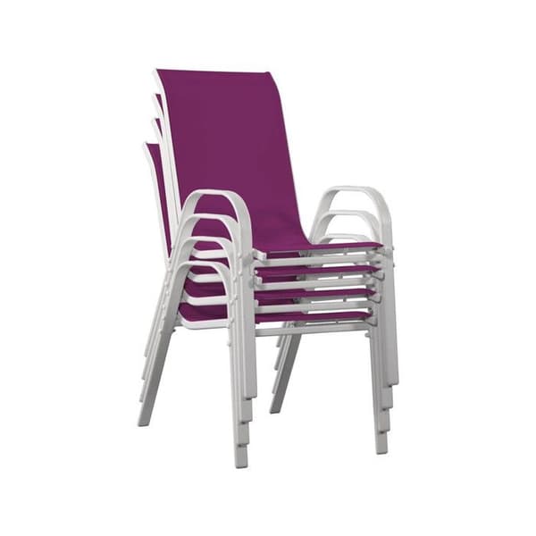 Trädgårdsstol Textilène "Cordoba" - Phoenix - Rosa - 4-pack Ros