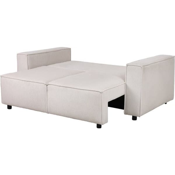 Rätt soffbed i ribbad sammet "Montaigne S" - 2 platser - Beige beige