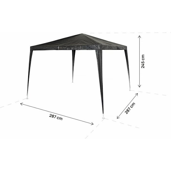 Puutarhapaviljonki "Natacha 3" - 3 x 3 m - Harmaa