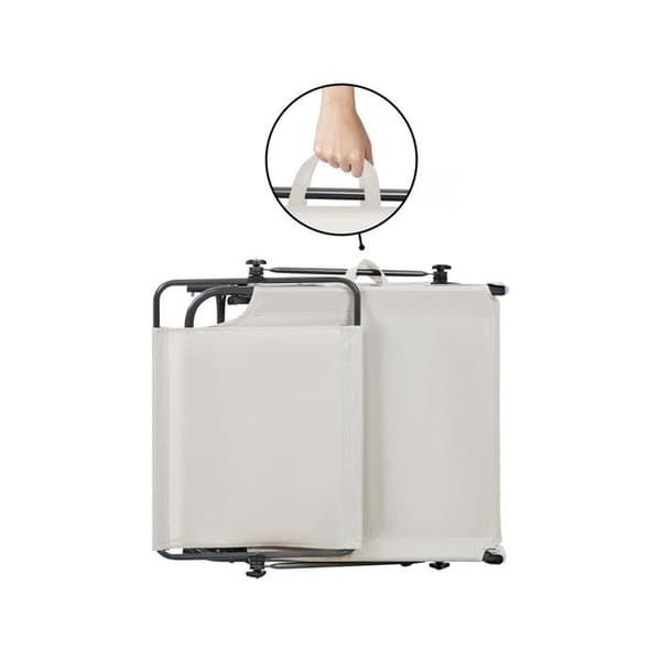 Fällbar solstol "Lazy" - Med solskydd - Beige beige