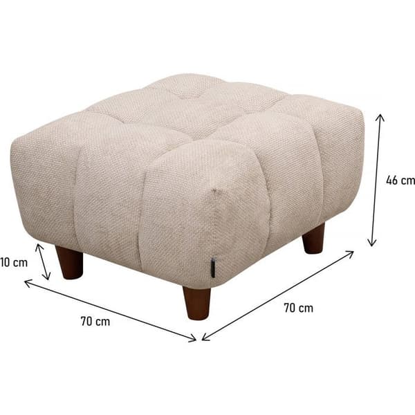 Ottoman til lige sofa "Matignon" - 70 x 70 x 46 cm - Beige beige