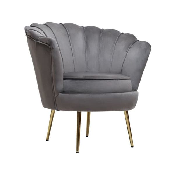 Velourstol "Floria" - 75 x 68 x 77.5 cm - Grå Grå