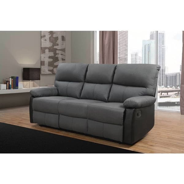 Relaxsoffa "Lincoln" - 3 platser - Svart / Mörkgrå Svart/Mörkgrå