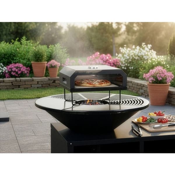 Pizzaovn til grill "Pizzello" - 40 x 35 x 28 cm - Sort