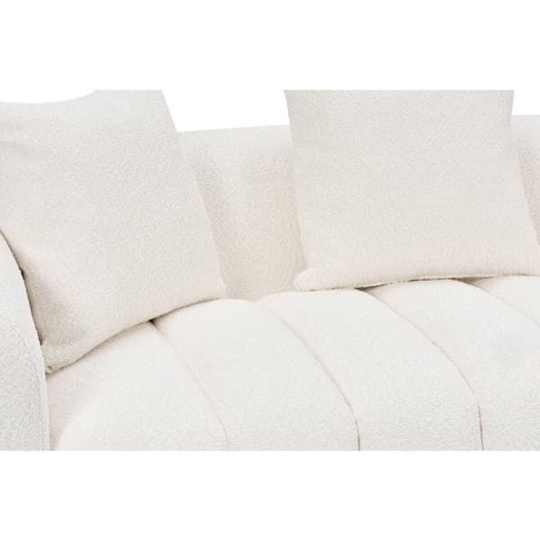 Rätt soffsoffa i bubble-stil i texturerat tyg "La Fayette" - 3 platser - Kräm Grädde
