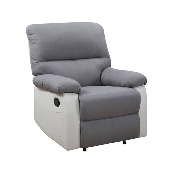 Relax stol "Lincoln" - 90 x 89 x 103 cm - Hvid/lys grå Vit grå