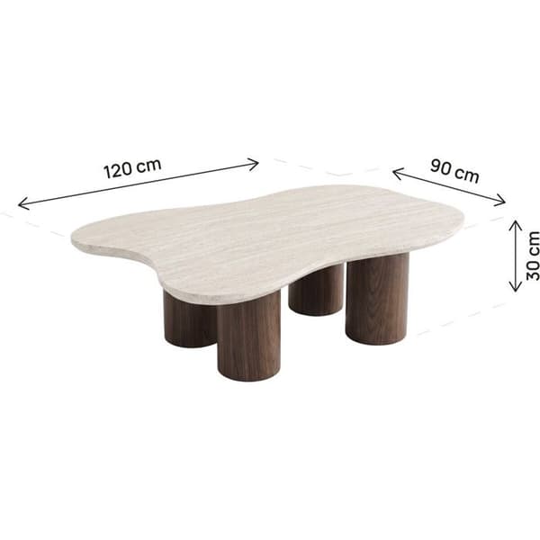 Design soffbord "Lya" - 120 cm - Brun kastanj