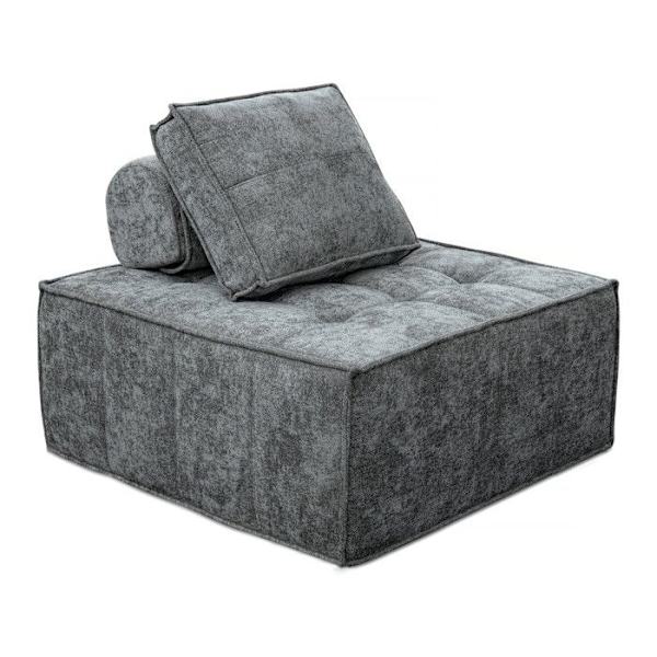 Stoflænestol "Velluto" - 96 x 100 x 89 cm - Grå Grå