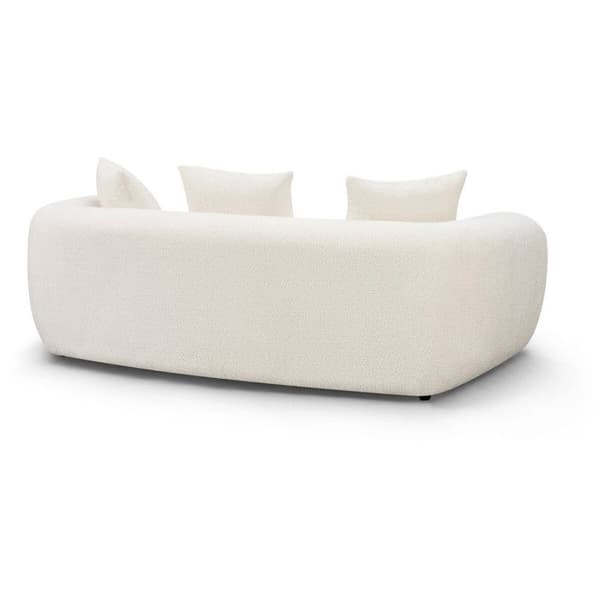 Rätt soffsoffa i bubble-stil i texturerat tyg "La Fayette" - 3 platser - Kräm Grädde