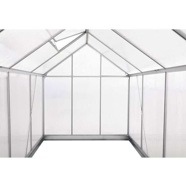 Polykarbonaatti kasvihuone 370 x 190 x 195 cm "Basilic" - 7,03 m² - Harmaa