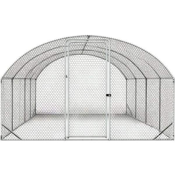 Hønsegård - Cocorico - 15 m² - Galvaniseret stål - 2 døre Grå