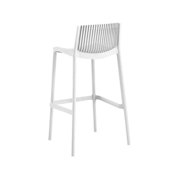 Set med 2 stapelbara plastbarstolar "Néora" - Vit