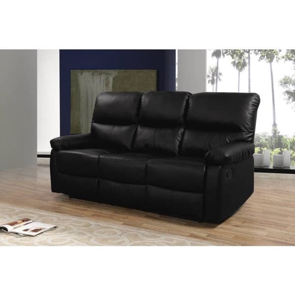 Relax sofa "Lincoln" - 197 x 89 x 103 cm - 3 pladser - Sort svart