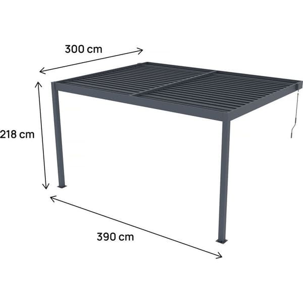 Aluminiumpergola "Windsor" - Mörkgrå - 3 x 4 m Kolgrå
