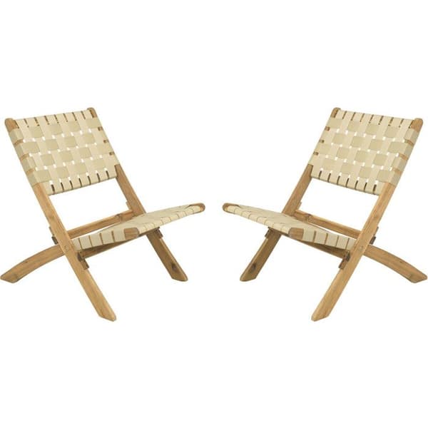 Sæt med 2 havestole i træ "Hanoi" - Beige beige