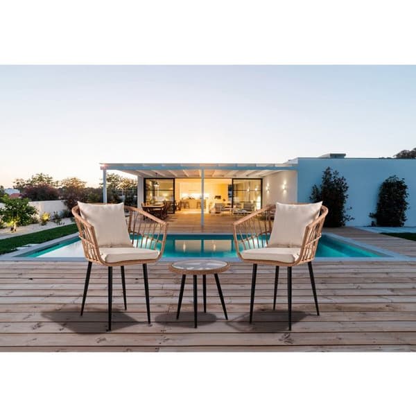 Rattan havemøbler "Vela" - 2 pladser - Brun beige