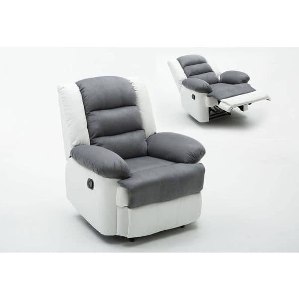 Liggsoffa "Buckingham" - 85 x 93 x 100 cm - Vit / Ljusgrå Vit