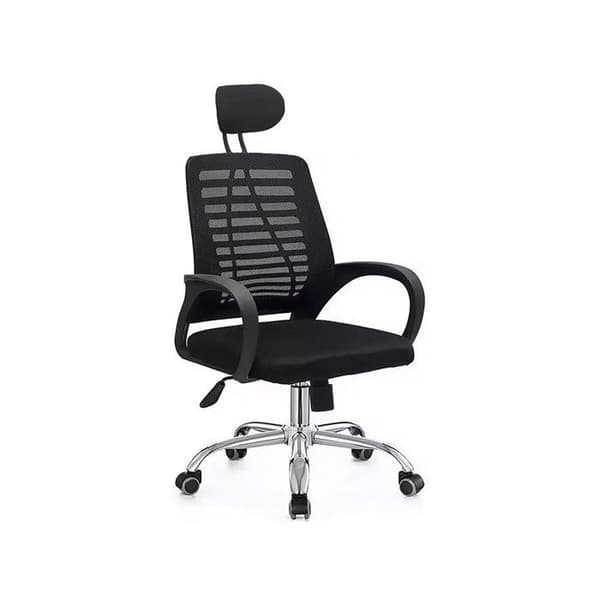 Højdejusterbar ergonomisk kontorstol med nakkestøtte "Sébastien" - Sort