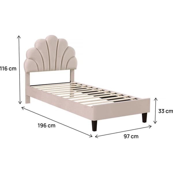 Sängklädnad i sammet "Manon" - 90 x 190 cm - Beige beige