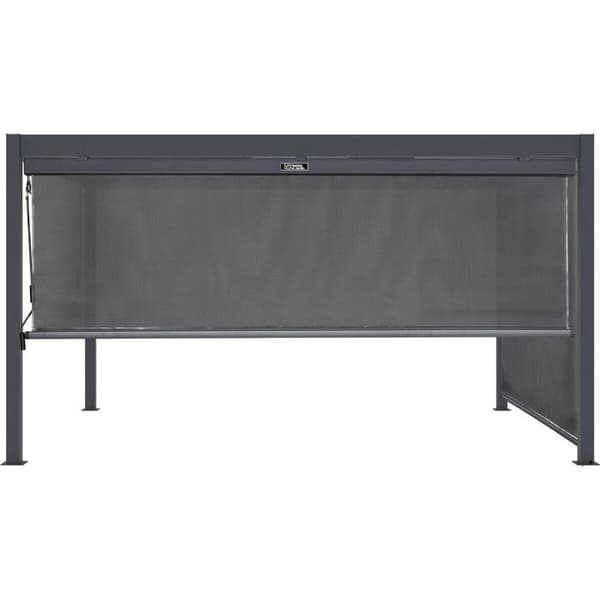 Bioklimatisk pergola med 2 aluminiumsgardiner "Windsor" - 3 x 4 m - Grå Grå