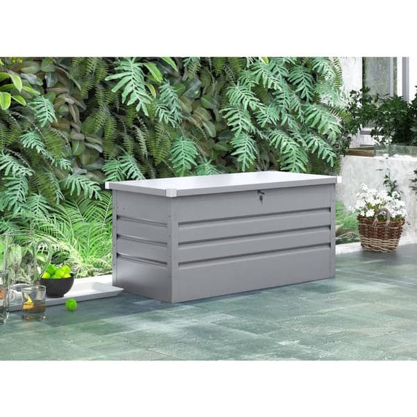 Metal Havekiste "Store" - 480L - Sølv Silver