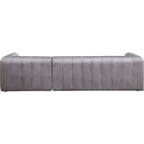 Vinkelsofa i velour "Victor Hugo" - 3 pladser - Grå Grå
