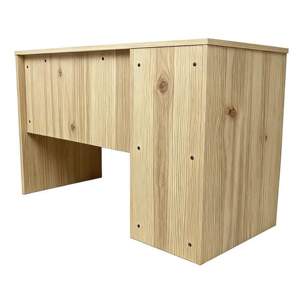 Træskrivebord 5 skuffer "Malika" - 120 x 75 x 55 cm - Brun kastanj