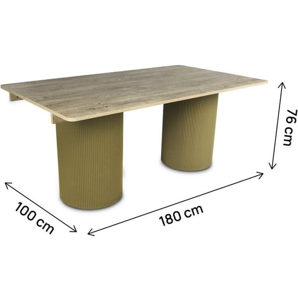 Oval matbord i trä "Zénith" - 180 cm - 8 platser - Beige beige