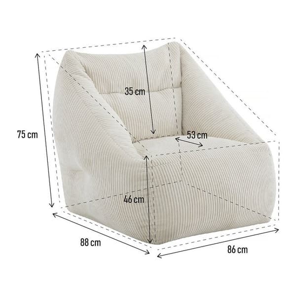 Samettinen pouf "Medellin" - Beige - 85 x 85 x 72 cm beige