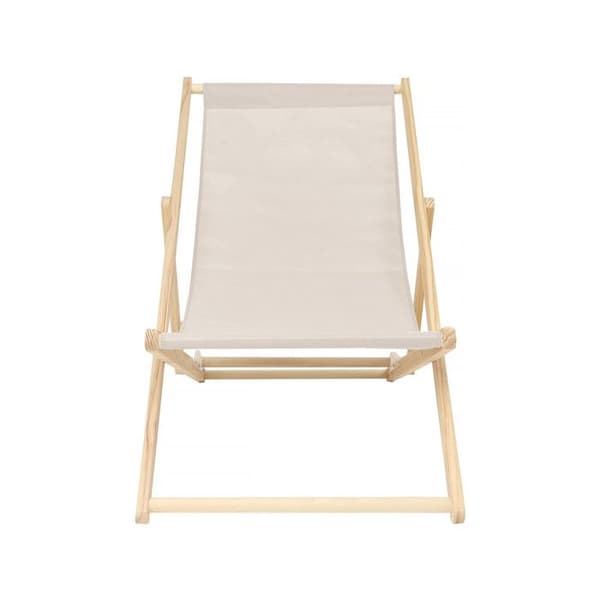 Set med 2 träfåtöljer "Chilienne" - 107 x 56.5 x 81 cm - Ecru Ecru