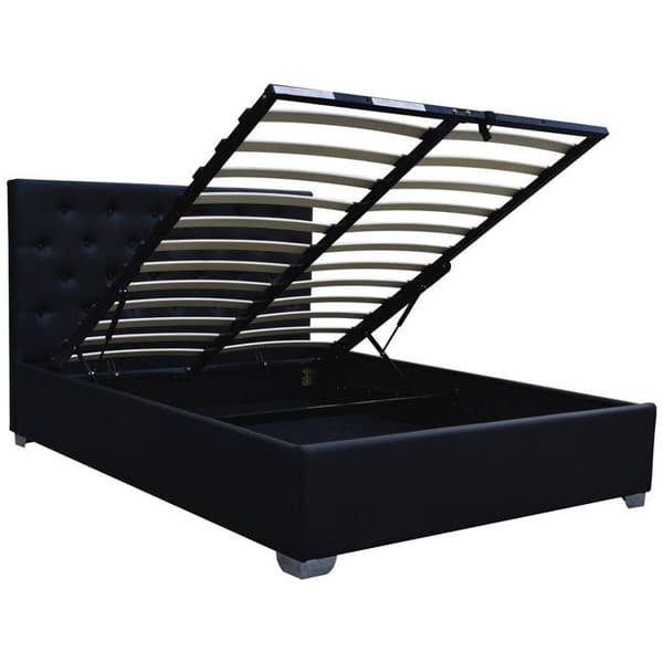 Dobbelt seng med opbevaring "Tino" - 140 × 190 cm - Sort svart