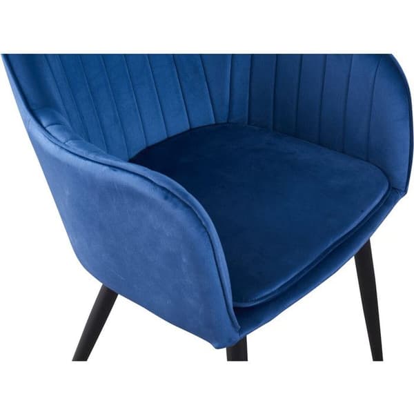 Sæt med 2 "Velma" stole i velour med armlæn - Blå Blå.