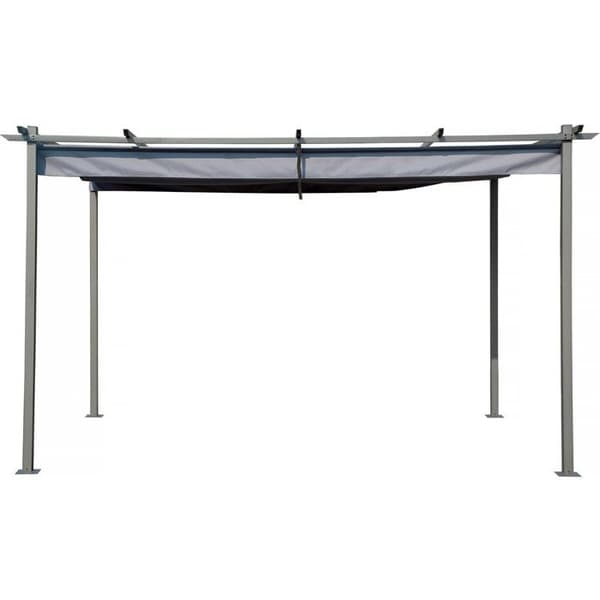 Metallpergola med infällbart tak - 3 x 4 m - Grafitgrå antracit