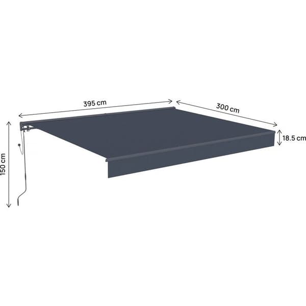 Motoriserad aluminiummarkis med utfällbart tak 4 x 3 m "Ombra 4" - Grafitgrå