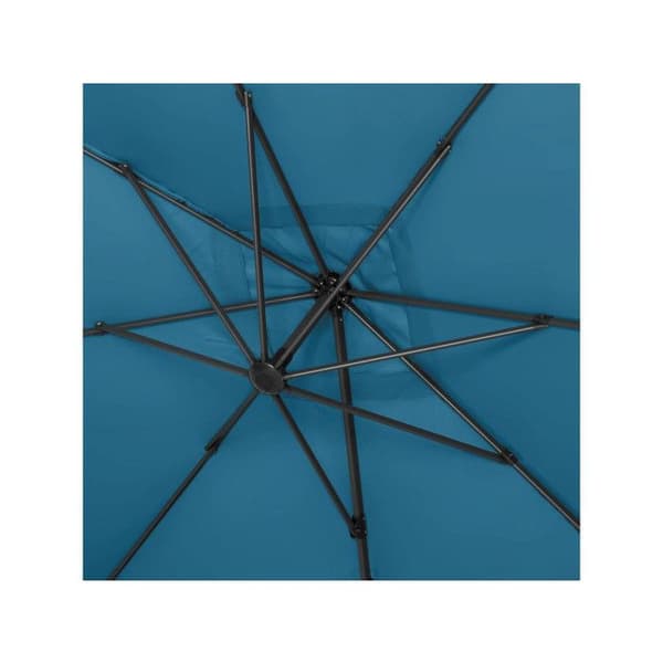 Parasol havej med alu "Sun 4" - Rektangulær - 3 x 4 m - Blå + Beskyttelseshætte Blå.