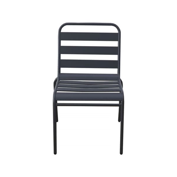 Set med 4 stapelbara trädgårdsstolar i metall "Bilbao" - Grå Grå