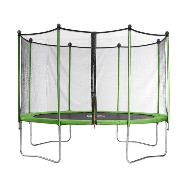 Trampolin "Yoopi" - Ø 4,25 m - Med Net + Stige + Dække + Forankringssæt Grå