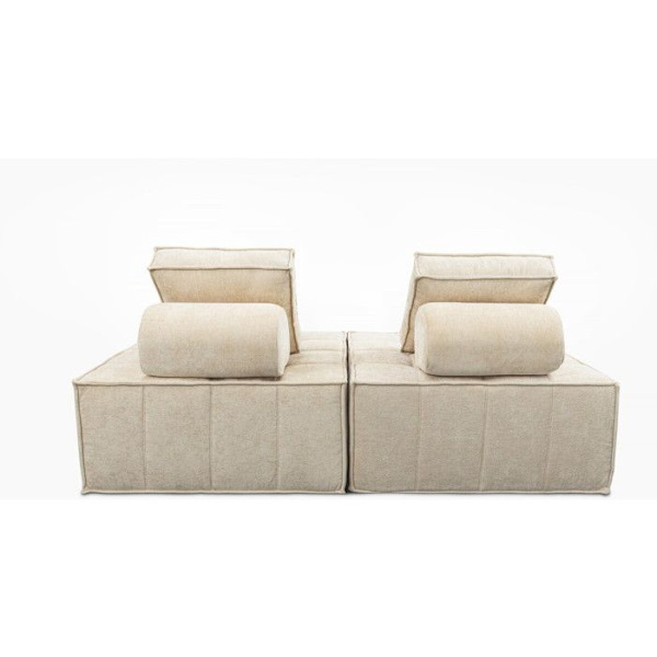 Sæt med 2 modulære stofstole "Velluto" - Beige beige