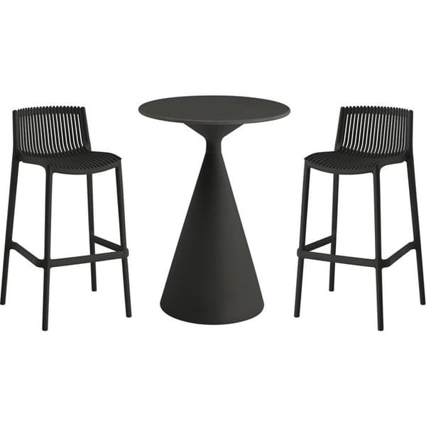 Højstole og bord til havebistro "Néora" - 2 pladser - Sort svart