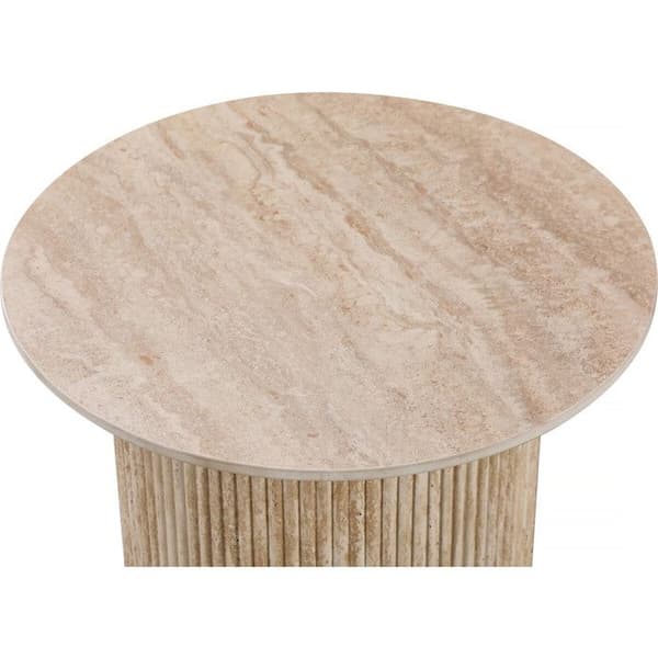 sidebord, sofabord, keramisk natbord "Eclat" - 50 x 50 cm - Brun kastanj